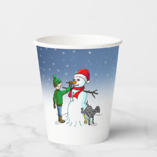 Snowman for Christmas Paper Cups