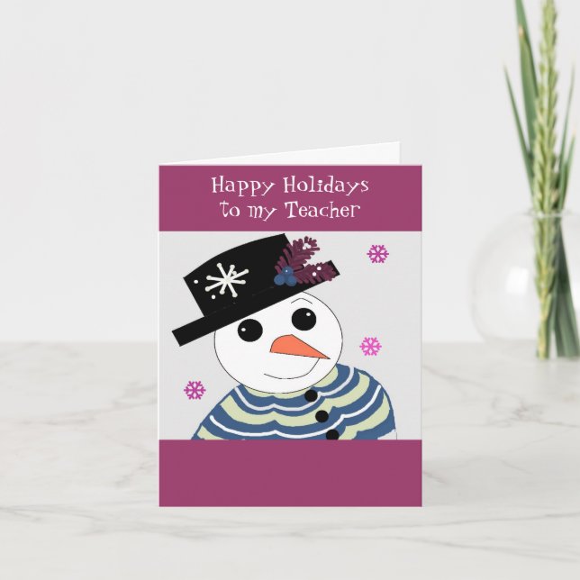 Snowman for my Teacher Holiday Card (Front)