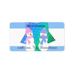 Snowman Friends Label