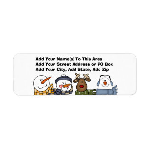 Snowman Friends Personalised Return Address Labels