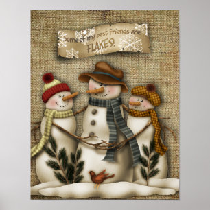 Snowman friends poster