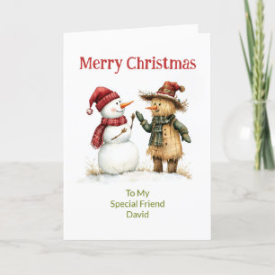 Snowman Friendship Christmas Card