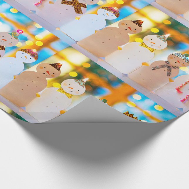 Snowman Fun Elegant Christmas Wrapping Paper (Corner)