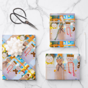 Snowman Fun Elegant Christmas Wrapping Paper Sheet