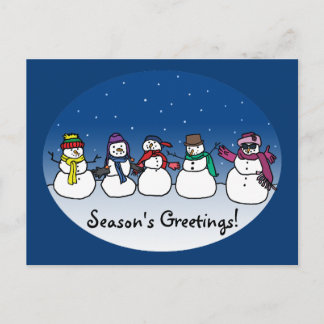 Snowman Fun Holiday Postcard