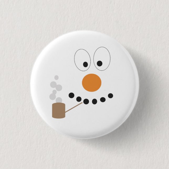 Snowman Funny Face Cute Novelty Christmas 3 Cm Round Badge (Front)