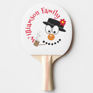 Snowman Funny Face Cute Novelty Christmas Ping Pong Paddle