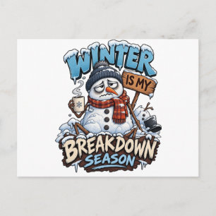 Snowman Funny Winter Seasonal Humour Christmas Postcard