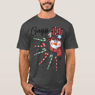 Snowman Gaga Candy Cane Red Plaid Christmas Gifts T-Shirt