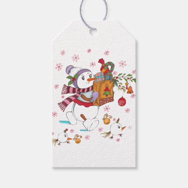 Snowman gift cards gift tags (Front)