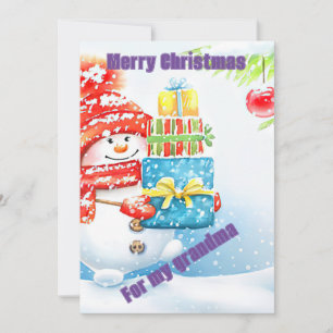 Snowman gift Christmas card