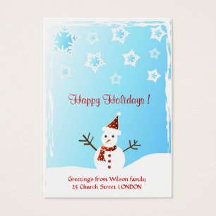 Snowman - Gift tag card