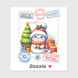 Snowman & Gifts Christmas Stickers