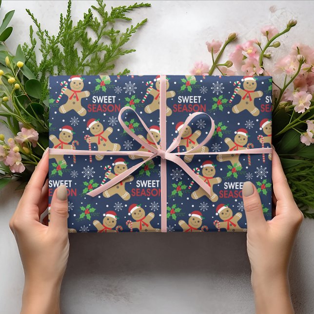 Snowman Gingerbread Christmas Snow Noel Wrapping Paper (Creator Uploaded)