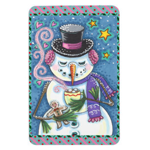 SNOWMAN, GINGERBREAD MAN & MUG OF HOT CHOCOLATE MAGNET