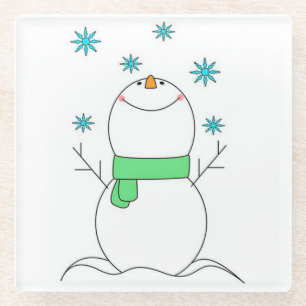 Snowman Glass Coaster