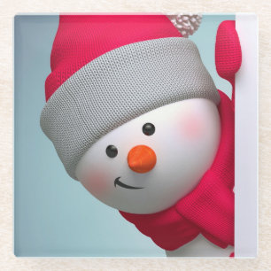 Snowman Glass Coaster