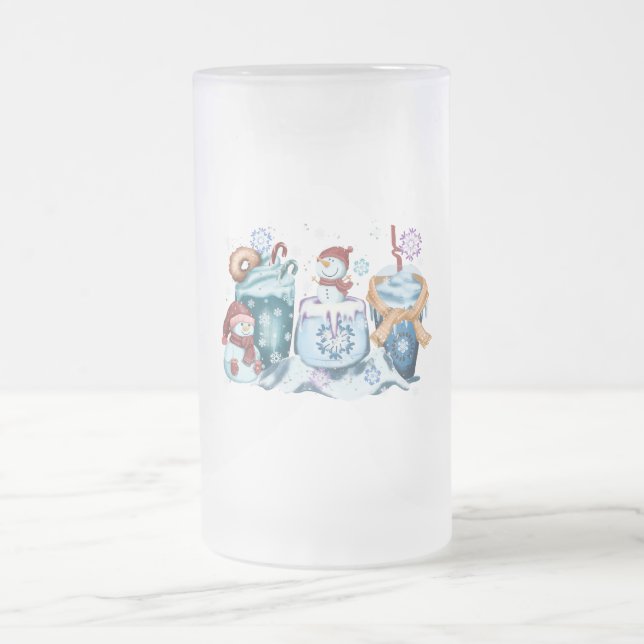 Snowman Glass Mug (Center)