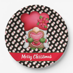 Snowman Gnome Customise Colour and Text Paper Plate