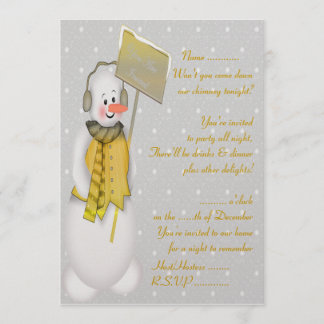 Snowman (gold) - Invitation