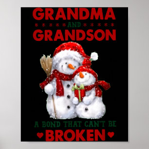 Snowman Grandma And Grandson A Bond That Can't Be  Poster