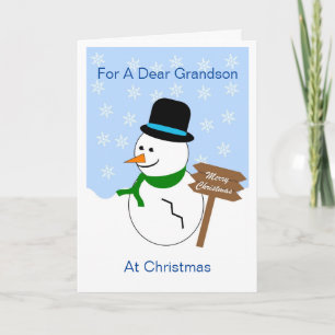 Snowman Grandson Christmas Card