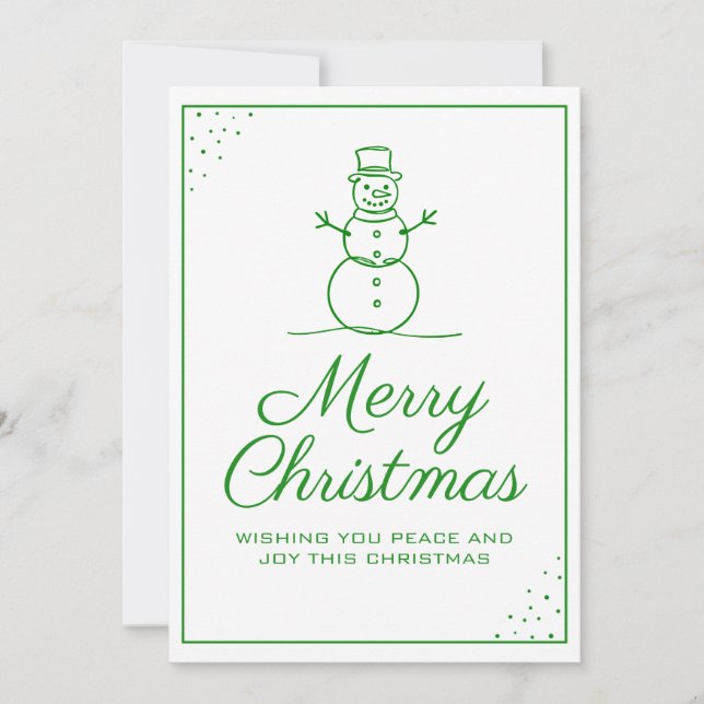 Snowman Greeting Christmas Card (Front)
