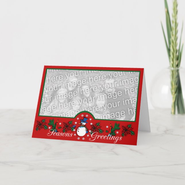 Snowman Greetings Holiday Card (Front)