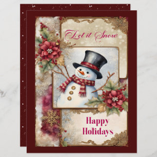 Snowman Greetings Scrapbook Paper