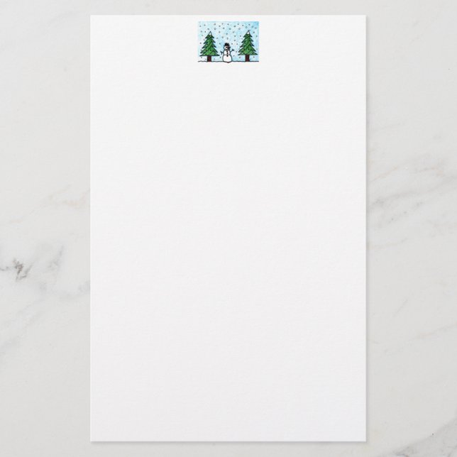 Snowman Greetings Stationery (Front)
