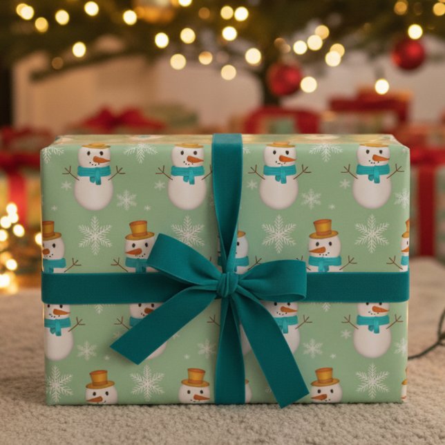 Snowman Hand Drawn Gift Wrapping Paper (Fun little hand drawn snowmen just waiting to be picked for that special gift you have planned.)