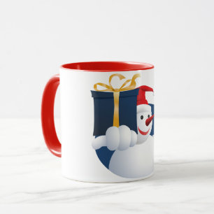 Snowman hands over gift... mug
