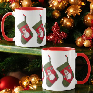 Snowman Hanging Christmas Stockings All Around Mug