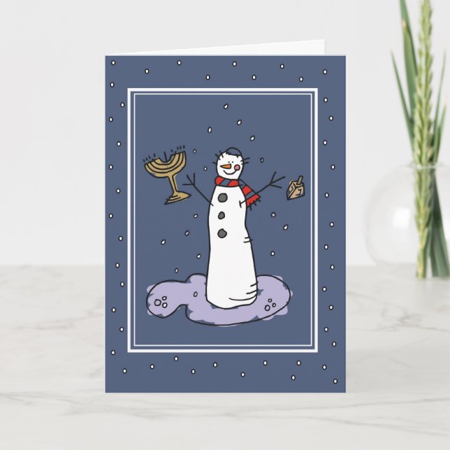 Snowman Hanukkah Holiday Card (Front)