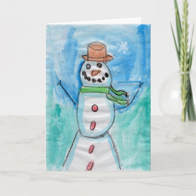 Snowman Happiness - Kids Art fo CHOC Thank You Card (Front)