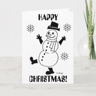 Snowman "HAPPY CHRISTMAS" & Merry New Year Card