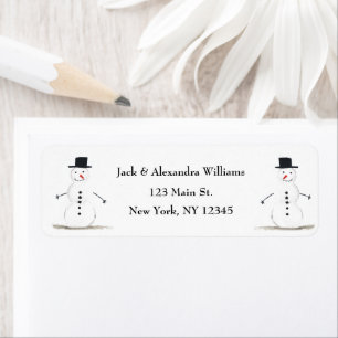 Snowman Happy Cute Winter Christmas Return Address