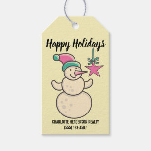 Snowman Happy Holidays Company Christmas Gift Tags