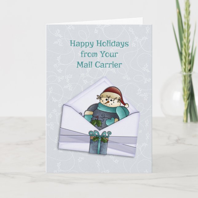 Snowman Happy Holidays from Mail Carrier Holiday Card (Front)