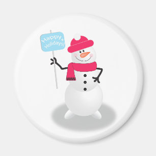 Snowman Happy Holidays Magnet