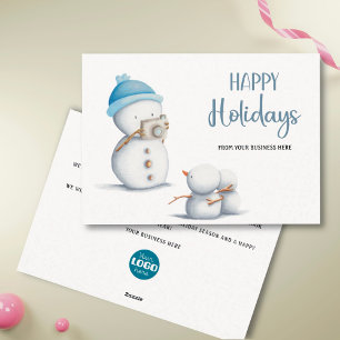  Snowman Happy Holidays Photography Business Holiday Card