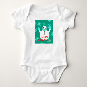 Snowman Happy New Year Baby Jersey Bodysuit