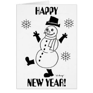 Snowman "HAPPY NEW YEAR" Card