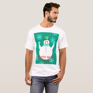 Snowman Happy New Year Men's T-Shirt