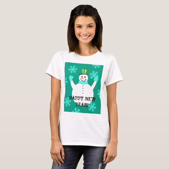 Snowman Happy New Year Women's  T-Shirt (Front Full)
