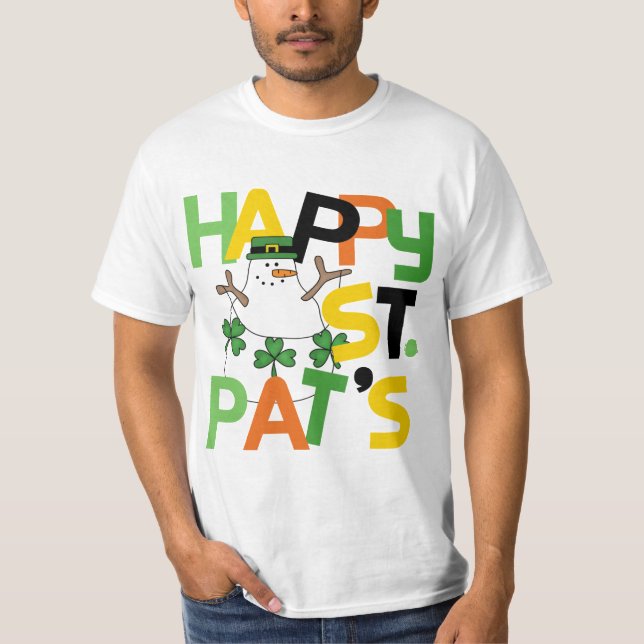 Snowman Happy St. Pat's Day Tshirts and Gifts (Front)