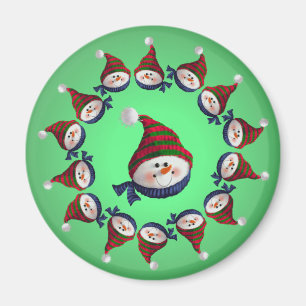 SNOWMAN HATS on HAT by SHARON SHARPE Magnet