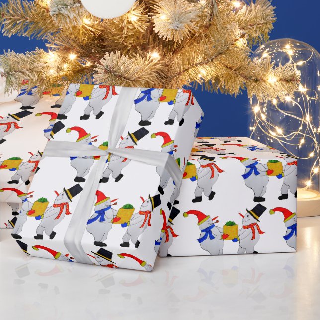 SNOWMAN HERE'S YOUR CHRISTMAS GIFT  WRAPPING PAPER (Holidays)