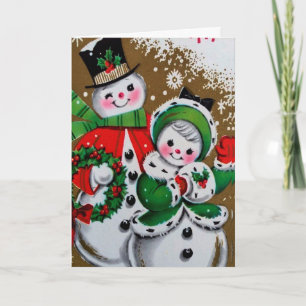 Snowman & his Girlfriend Holiday Card