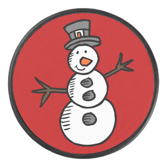 Snowman Hockey Puck (Front)